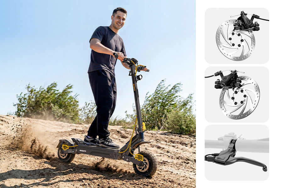 Hamulce tarczowe i E-ABS w Ausom Gosoul 2 Dual Motor